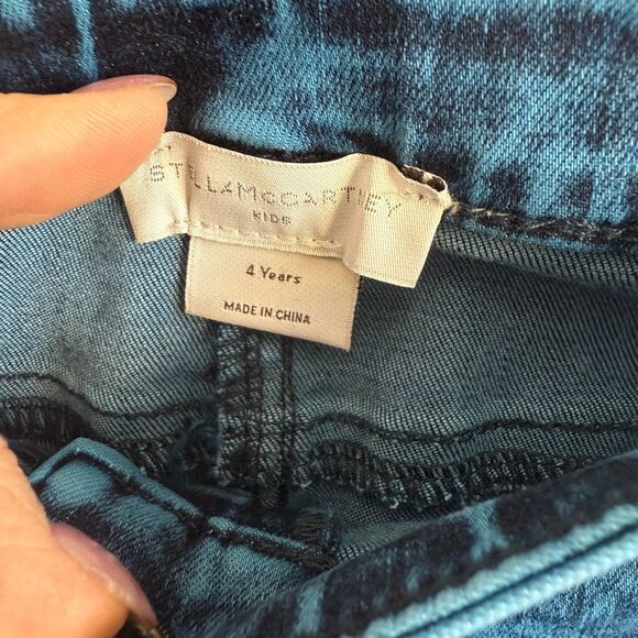 NWT Stella McCartney kids' blue acid wash stretchy skinny denim jeans,  Size 4 - Picture 6 of 13